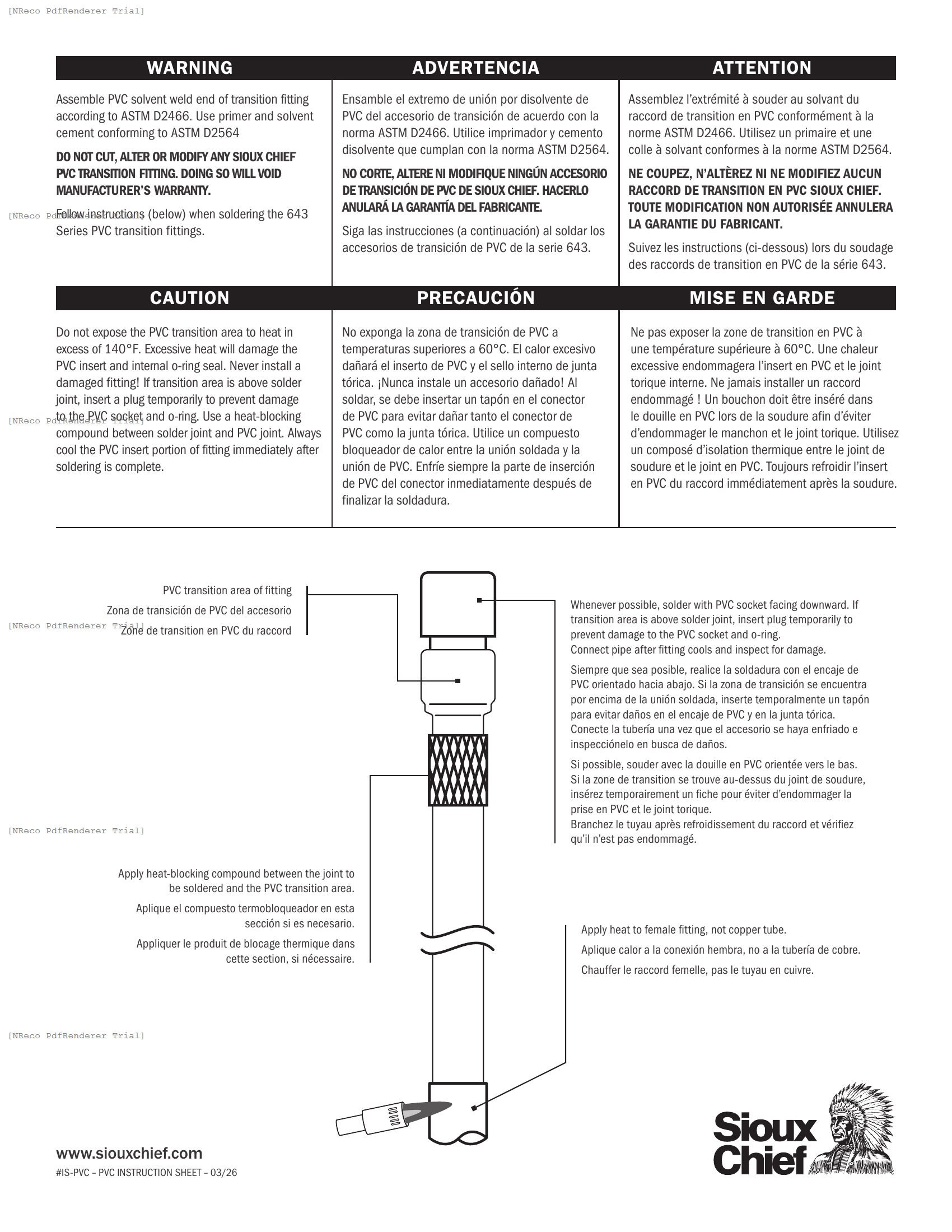 643 SERIES - PVC SOLDER ADAPTER - INSTRUCTION SHEET.PDF Technical Document